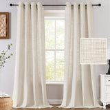 H.VERSAILTEX Linen Light Filtering Curtains 84 Inch for Living Room, Linen