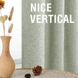 100% Blackout Curtains for Bedroom Faux Linen Texture Thermal Back Tab/Rod Pocket/Hook Belt Draperies 2 Panels