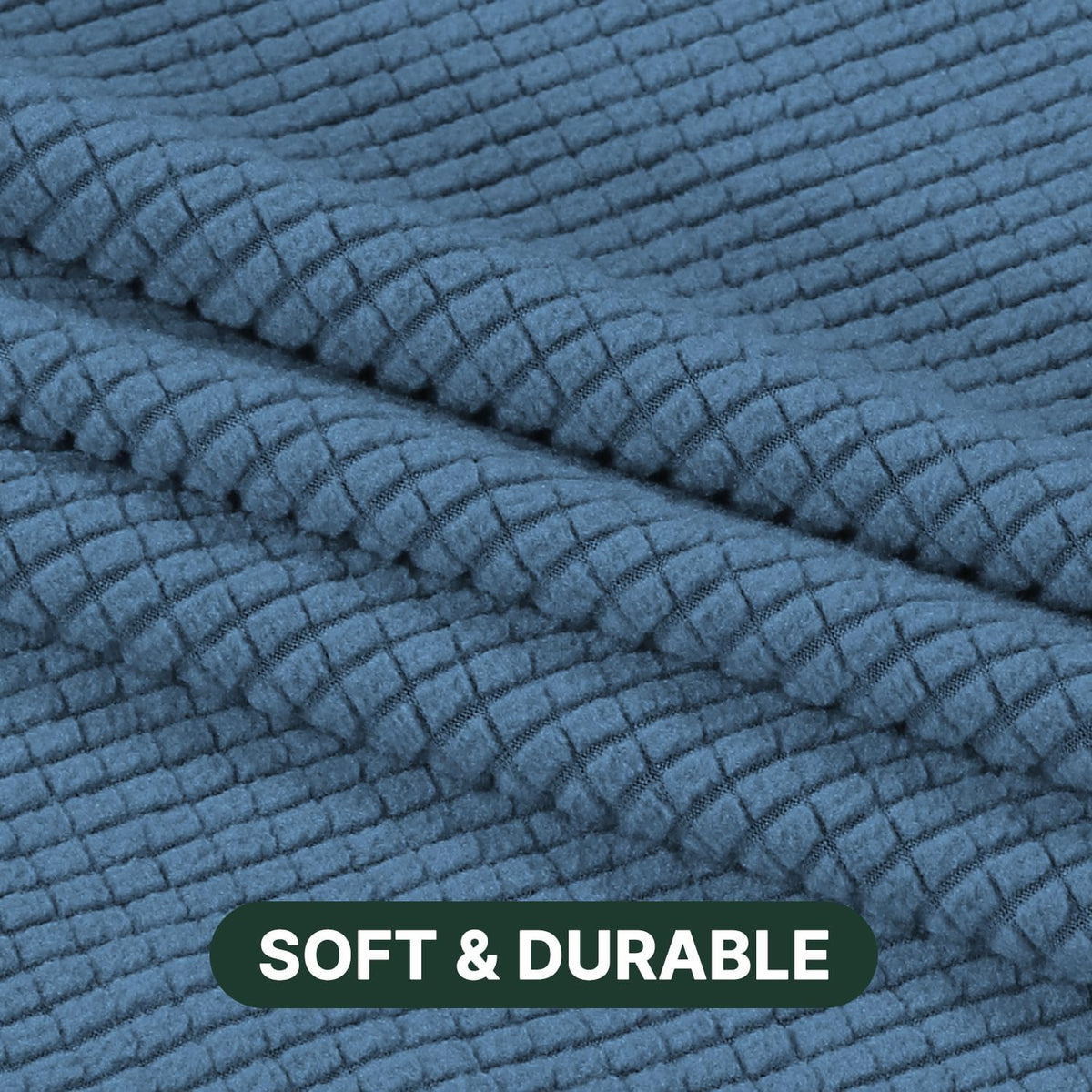 H.VERSAILTEX Stretch 2 Piece T Cushion Sofa Slipcovers Individually Sofa Cushion Covers for 2 Cushion Couch Sofa Seat Cushion Covers with Elastic Bands Featuring Thicker Jacquard Fabric, Dusty Blue