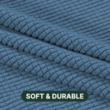 H.VERSAILTEX Stretch 2 Piece T Cushion Sofa Slipcovers Individually Sofa Cushion Covers for 2 Cushion Couch Sofa Seat Cushion Covers with Elastic Bands Featuring Thicker Jacquard Fabric, Dusty Blue