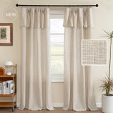 H.VERSAILTEX Linen Curtains with Attached Valance 95 Inch Length for Living Room Boho Window Drapes 2 Panels Set for Farmhouse Semi-Sheer Treatments Rod Pocket/Ring Top for Bedroom 52 x 95 Inch, Linen