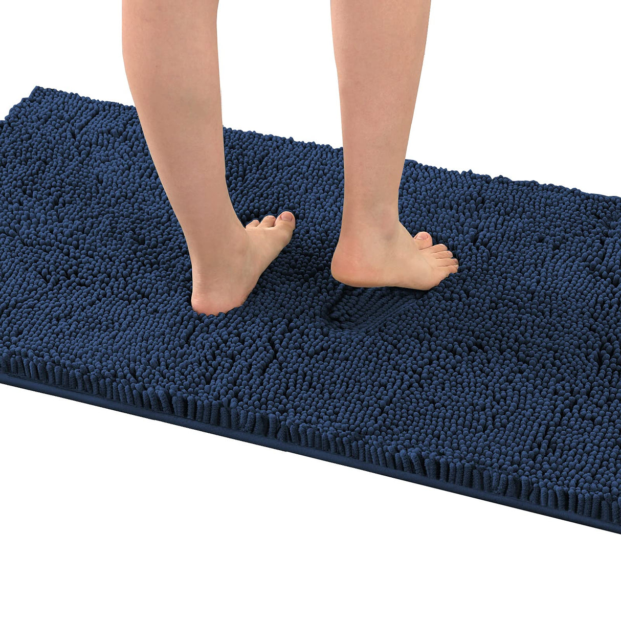 H.VERSAILTEX Bath Mat Bath Rug for Bathroom Luxury Chenille Bathroom Rug Mat Extra Soft and Absorbent Microfiber Shaggy Rugs Non Slip Rug Quick Dry Bath Mat Washable, 24 x 36 Inches, Dove Gray