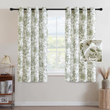 H.VERSAILTEX Linen Blend Curtains for Living Room Printed Floral Curtain Grommet Farmhouse Flower Patterned Drapes Window Treatment Panels Set of 2 Panels, 52" W x 63" L, Retro Floral - Brown