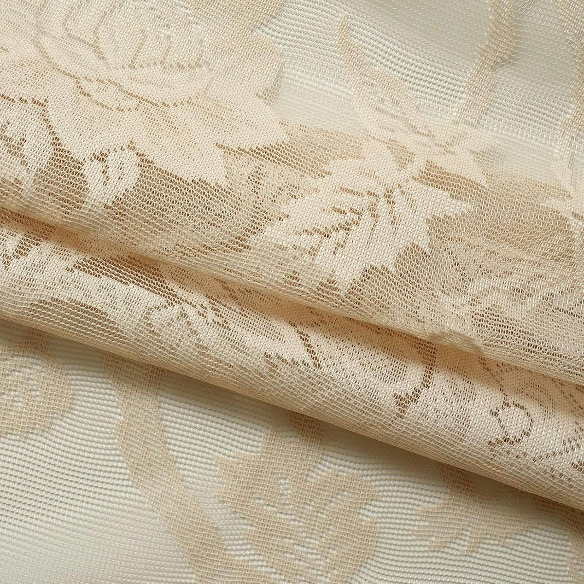 H.VERSAILTEX Cream Beige Lace Curtains 84 Inches Long 2 Panels, Rod Pocket