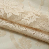 H.VERSAILTEX Cream Beige Lace Curtains 84 Inches Long 2 Panels, Rod Pocket