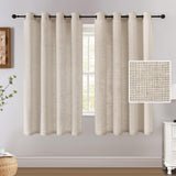 H.VERSAILTEX Light Filtering Linen Curtains 84 Inch for Bedroom, Pale Oak
