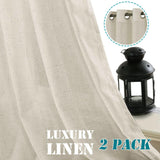 Light Filtering Linen Textured Curtains Grommet Curtains