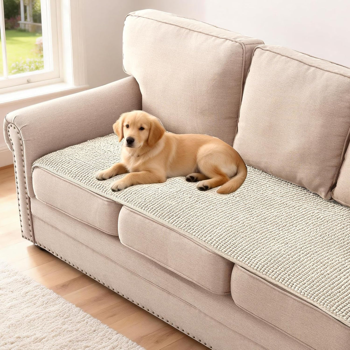 H.VERSAILTEX Thick Chenille Sofa Cover for Dogs & Pets – Soft, Anti-Slip Design