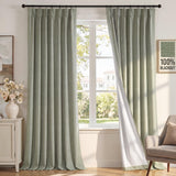 H.VERSAILTEX Ivory Pinch Pleated 100% Blackout Curtains 84 Inches Long