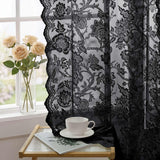 H.VERSAILTEX Cream Beige Lace Curtains 84 Inches Long 2 Panels, Rod Pocket