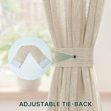 H.VERSAILTEX Linen French Door Curtains Semi Sheer Light Reducing Privacy Doors Window Cover with Tieback | Rod Pocket 1 Panel Door Shades for Glass Living Room Doorways,52" W x 72" L,Linen