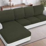 H.VERSAILTEX Sectional Couch Covers 1 Piece Chaise Slipcover L Shape Separate Cushion Couch Cover for Both Left/Right Sectional Couch