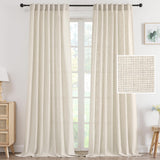 H.VERSAILTEX Linen Light Filtering Curtains 84 Inch for Living Room, Linen