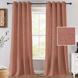 H.VERSAILTEX Light Filtering Linen Curtains 84 Inch for Bedroom, Pale Oak