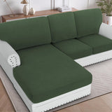 H.VERSAILTEX Sectional Couch Covers 1 Piece Chaise Slipcover L Shape Separate Cushion Couch Cover for Both Left/Right Sectional Couch