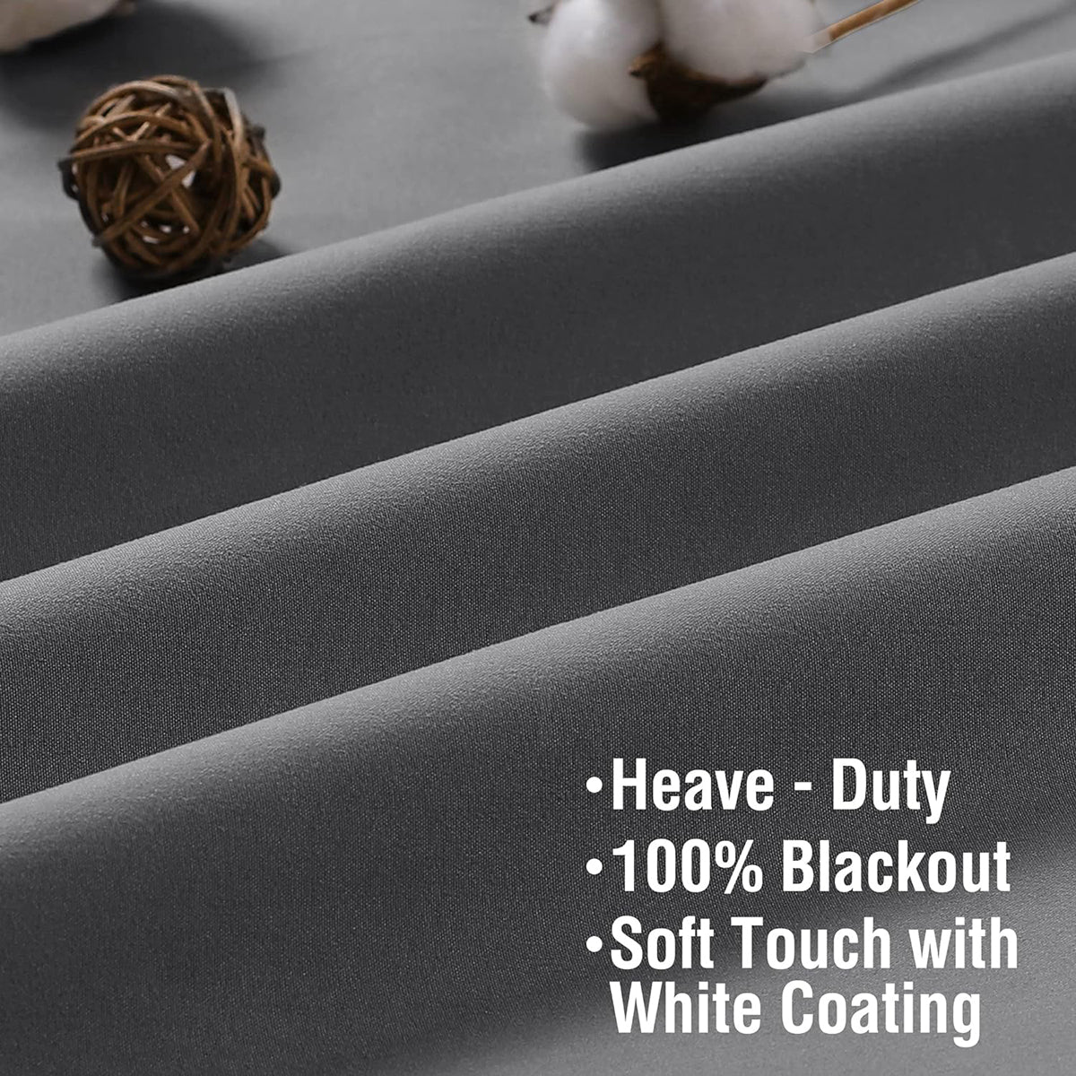 Full Light Blocking Thermal Insulated Curtain Draperies with Soft White Coating