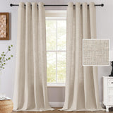 H.VERSAILTEX Linen Light Filtering Curtains 84 Inch for Living Room, Linen