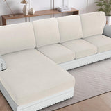 H.VERSAILTEX Sectional Couch Covers 1 Piece Chaise Slipcover L Shape Separate Cushion Couch Cover for Both Left/Right Sectional Couch