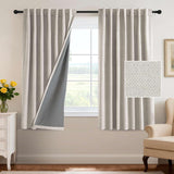 H.VERSAILTEX 100% Blackout Curtains Back Tab Full Light Blocking Thermal Insulated 2 Panels