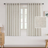 H.VERSAILTEX Light Filtering Linen Curtains 84 Inch for Bedroom, Pale Oak