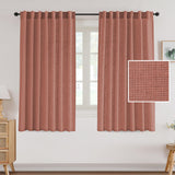 H.VERSAILTEX Light Filtering Linen Curtains 84 Inch for Bedroom, Pale Oak