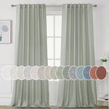 Natural Linen Tab Loop Pocket Semi Sheer Light Filtering Curtains