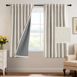 H.VERSAILTEX 100% Blackout Curtains Back Tab Full Light Blocking Thermal Insulated 2 Panels