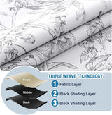 H.VERSAILTEX 100% Blackout Curtains for Living Room Camellia Floral Thermal Insulated Grommet Window Drapes 2 Panels