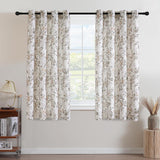 H.VERSAILTEX Linen Blend Curtains for Living Room Printed Floral Curtain Grommet Farmhouse Flower Patterned Drapes Window Treatment Panels Set of 2 Panels, 52" W x 63" L, Retro Floral - Brown