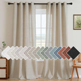 H.VERSAILTEX Natural Linen Curtains 63 inches Long for Living Room 2 Panels Back Tab Loop Pocket Textured Light Filtering Semi Sheer Curtains Rustic Farmhouse Boho Curtain for Bedroom, Sea Grass