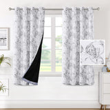 H.VERSAILTEX 100% Blackout Curtains for Living Room Camellia Floral Thermal Insulated Grommet Window Drapes 2 Panels