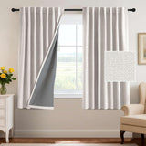 H.VERSAILTEX 100% Blackout Curtains Back Tab Full Light Blocking Thermal Insulated 2 Panels
