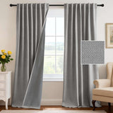 H.VERSAILTEX 100% Blackout Curtains Back Tab Full Light Blocking Thermal Insulated 2 Panels