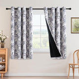 H.VERSAILTEX Floral 100% Blackout Vintage Curtains Patterned Thermal Insulated Grommet Window Drapes