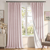 H.VERSAILTEX Ivory Pinch Pleated 100% Blackout Curtains 84 Inches Long