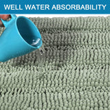 1pc Bath Rugs for Bathroom Non Slip Bath Mats Extra Thick Chenille Striped Rug