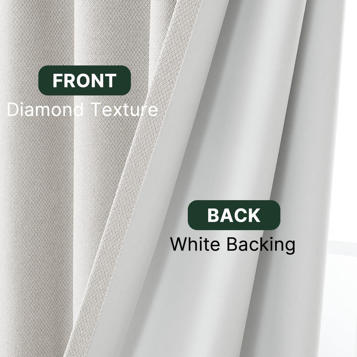 H.VERSAILTEX Ivory Pinch Pleated 100% Blackout Curtains 84 Inches Long
