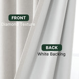 H.VERSAILTEX Ivory Pinch Pleated 100% Blackout Curtains 84 Inches Long