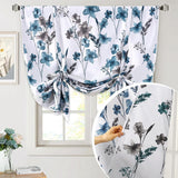 H.VERSAILTEX Tie Up Curtain Double Sided Cattleya Floral Printed Rod Pocket Balloon Roman Window Valance
