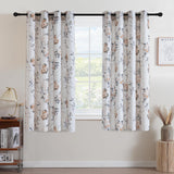 H.VERSAILTEX Linen Blend Curtains for Living Room Printed Floral Curtain Grommet Farmhouse Flower Patterned Drapes Window Treatment Panels Set of 2 Panels, 52" W x 84" L, Belinna Floral - Orange