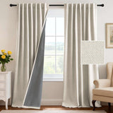 H.VERSAILTEX 100% Blackout Curtains Back Tab Full Light Blocking Thermal Insulated 2 Panels