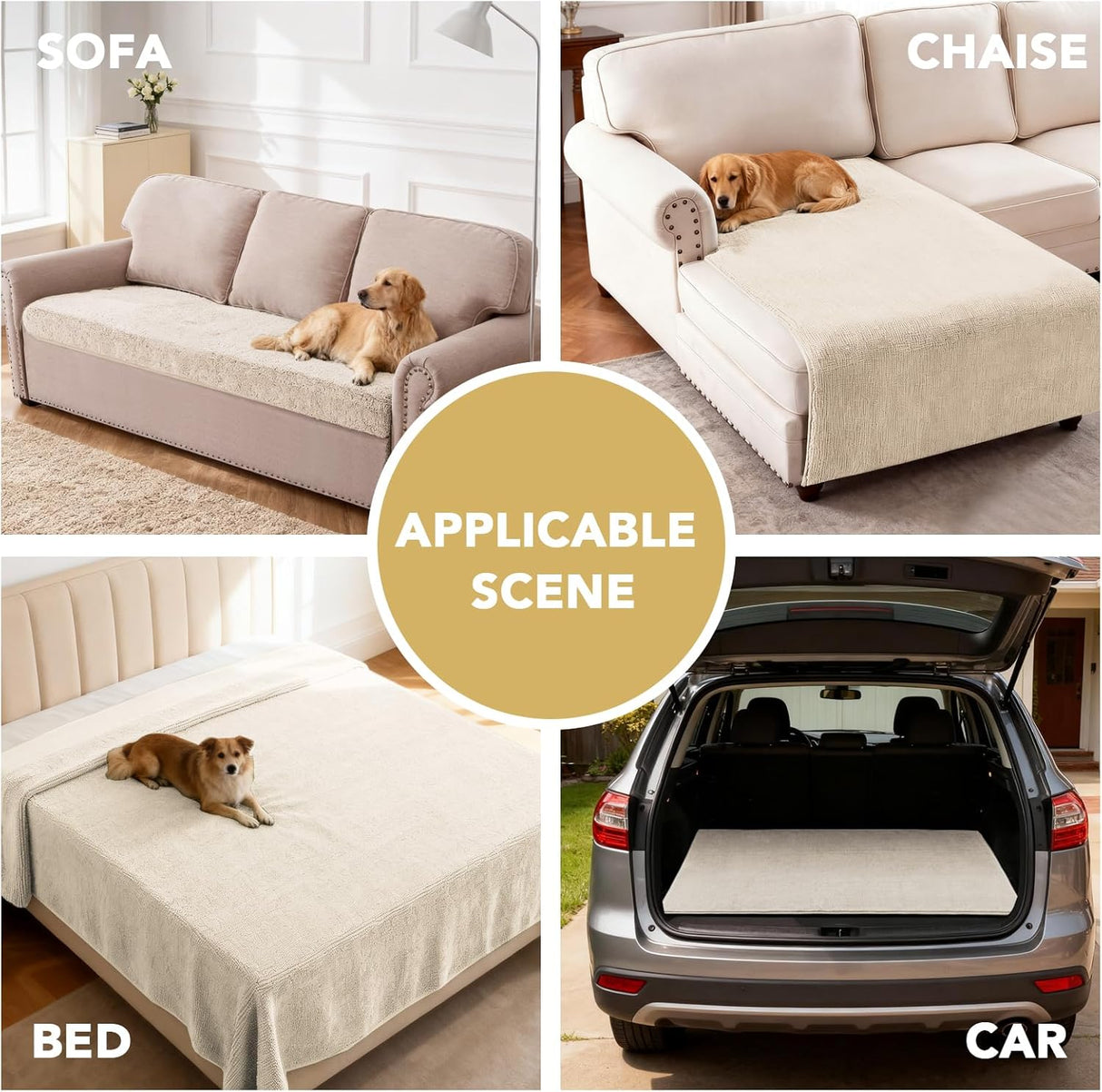 H.VERSAILTEX Chenille Pet Couch Cover – Non-Slip Sofa Protector for Dogs & Pets