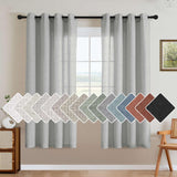 H.VERSAILTEX Natural Linen Curtains 63 inches Long for Living Room 2 Panels Back Tab Loop Pocket Textured Light Filtering Semi Sheer Curtains Rustic Farmhouse Boho Curtain for Bedroom, Sea Grass