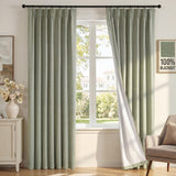 H.VERSAILTEX Ivory Pinch Pleated 100% Blackout Curtains 84 Inches Long