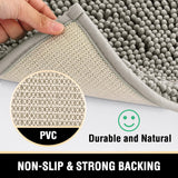 H.VERSAILTEX Bath Mat Bath Rug for Bathroom Luxury Chenille Bathroom Rug Mat Extra Soft and Absorbent Microfiber Shaggy Rugs Non Slip Rug Quick Dry Bath Mat Washable, 24 x 36 Inches, Dove Gray