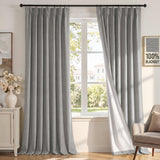 H.VERSAILTEX Ivory Pinch Pleated 100% Blackout Curtains 84 Inches Long