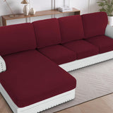 H.VERSAILTEX Sectional Couch Covers 1 Piece Chaise Slipcover L Shape Separate Cushion Couch Cover for Both Left/Right Sectional Couch