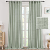 H.VERSAILTEX Linen Light Filtering Curtains 84 Inch for Living Room, Linen