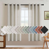 H.VERSAILTEX Natural Linen Curtains 63 inches Long for Living Room 2 Panels Back Tab Loop Pocket Textured Light Filtering Semi Sheer Curtains Rustic Farmhouse Boho Curtain for Bedroom, Sea Grass