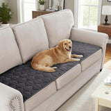 H.VERSAILTEX Couch Cover Chenille Pet Fuzzy Sofa Covers for 3 Cushion Couch Anti Slip Washable Sofa Slipcovers with Strap Soft Couch Protector Cover for Dogs Cats Kids(36" x 74",Khaki)